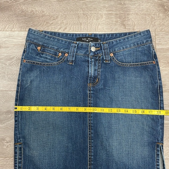 Billy Blues Vintage Denim Jean Skirt Side Slit Pencil 8 - Picture 5 of 11